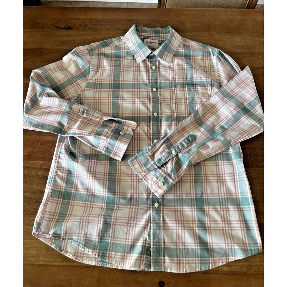 Goodfellow & Co Slim Button-Up Shirt Men's Size XL Multicolor Long Sleeve Plaid